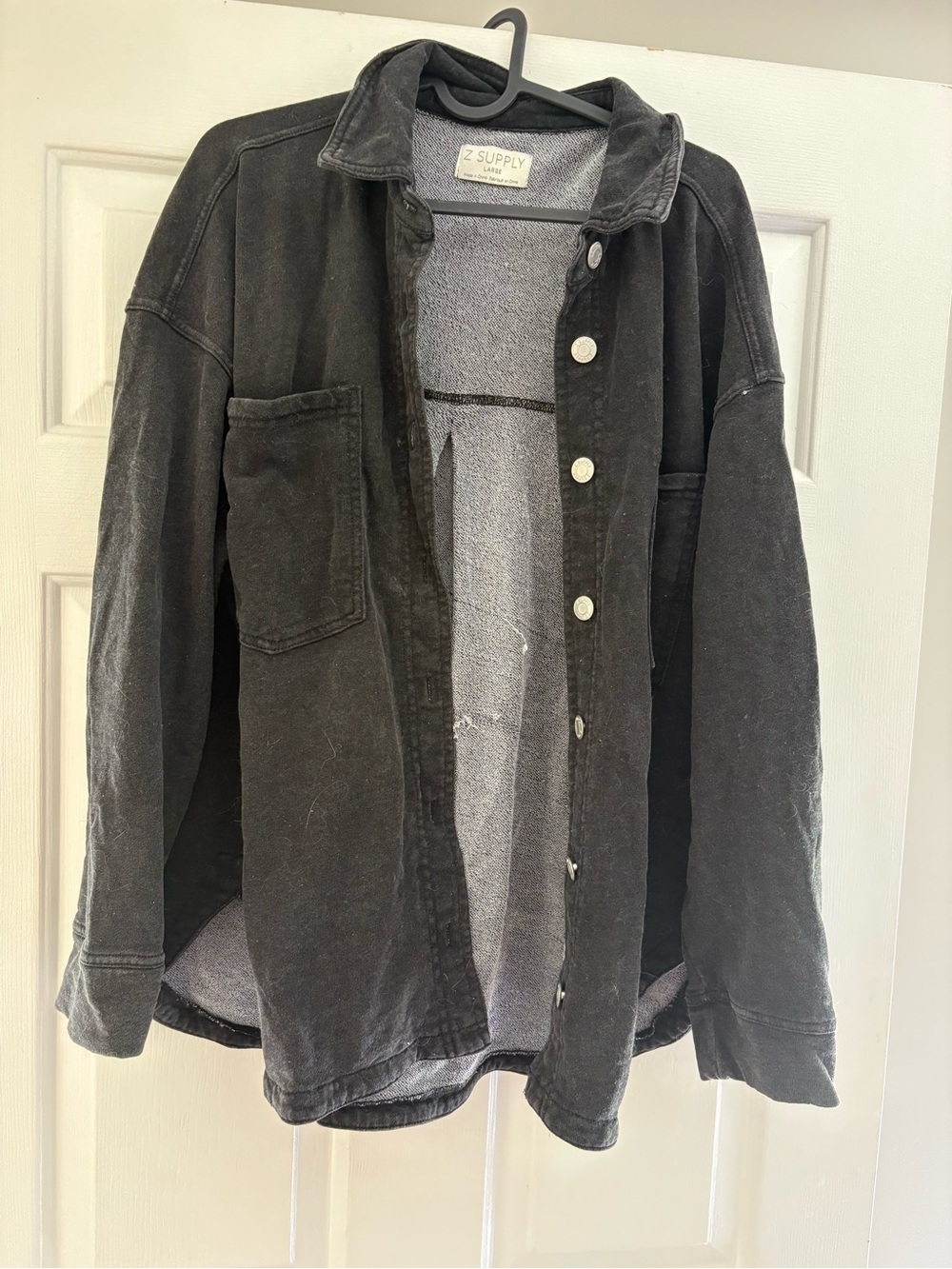 Z Supply Black Washed Shacket Jacket